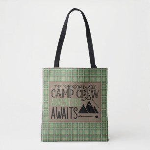 Personalised NAME Cabin Camping Adventure Tote Bag