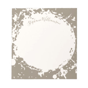 Personalised Name Calligraphy Beige Tan Grunge Notepad