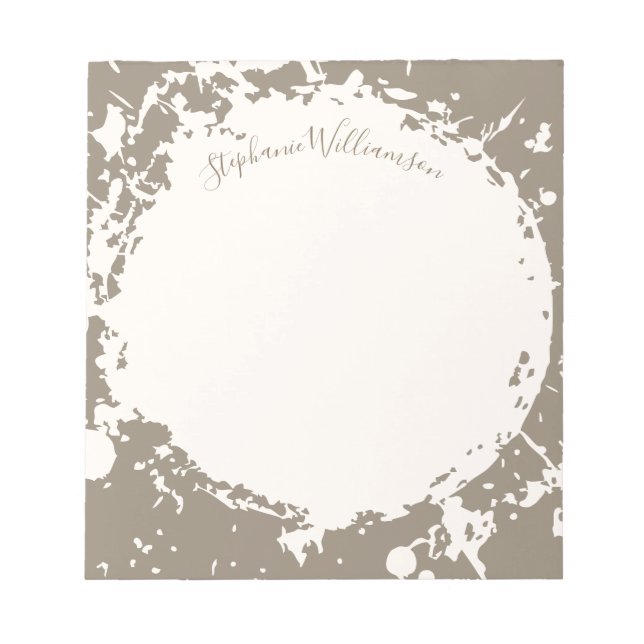 Personalised Name Calligraphy Beige Tan Grunge  Notepad (Front)