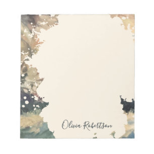 Personalised Name Calligraphy Boho Watercolor Fall Notepad