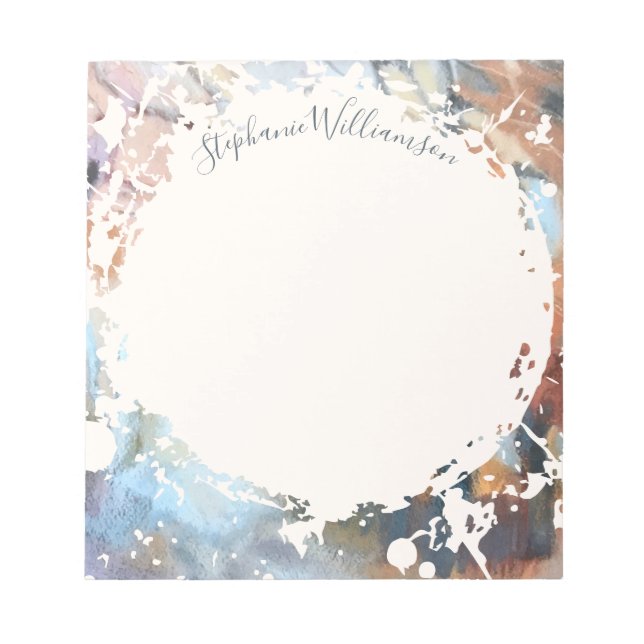 Personalised Name Calligraphy Watercolor Autumn  Notepad (Front)