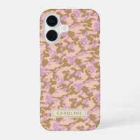 Personalised Name Camouflage Pink Brown Camo Chic