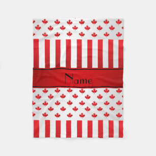 Personalised name Canadian pattern Fleece Blanket
