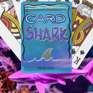 Personalised Name, Card Shark, Blue Playing Cards