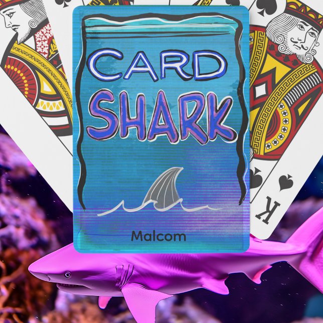 Personalised Name, Card Shark, Blue Playing Cards (Creator Uploaded)