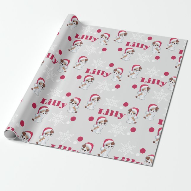 Personalised Name Cats Xmas Christmas Wrapping Paper (Unrolled)