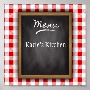 Personalised Name Chalkboard Kitchen Art Poster