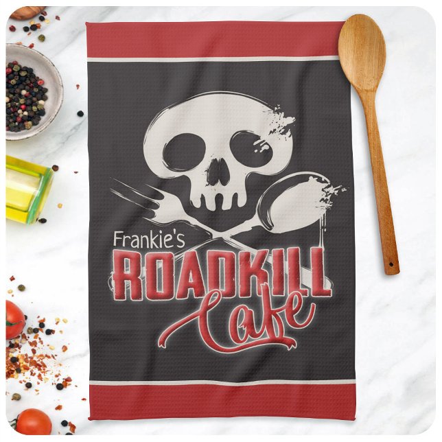 Personalised NAME Cheeky Roadkill Cafe Diner Tea Towel (Creator Uploaded)