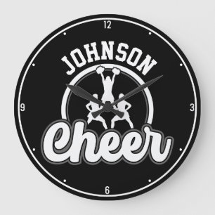 Personalised NAME Cheer Team Varsity Cheerleader Large Clock