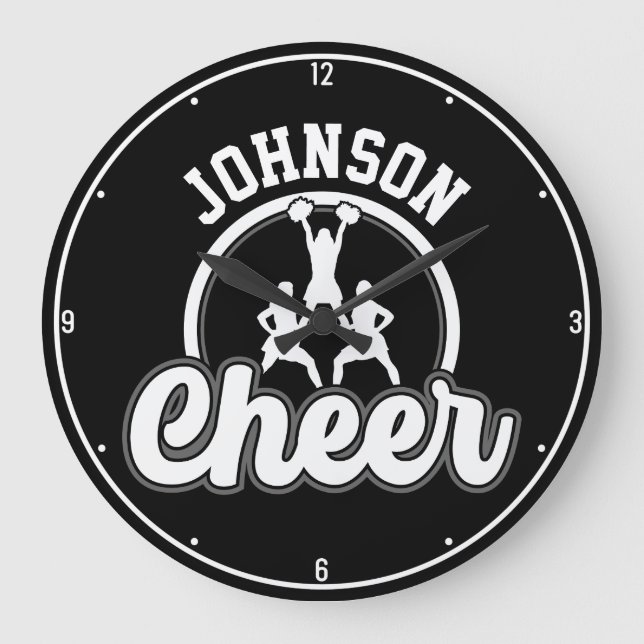 Personalised NAME Cheer Team Varsity Cheerleader Large Clock (Front)