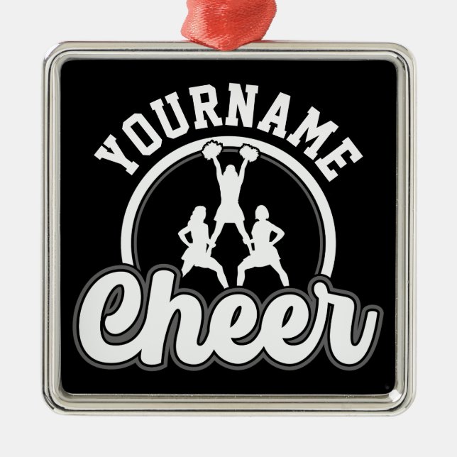 Personalised NAME Cheer Team Varsity Cheerleader Metal Ornament (Front)