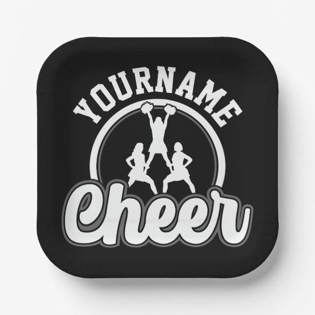 Personalised NAME Cheer Team Varsity Cheerleader Paper Plate (Front)