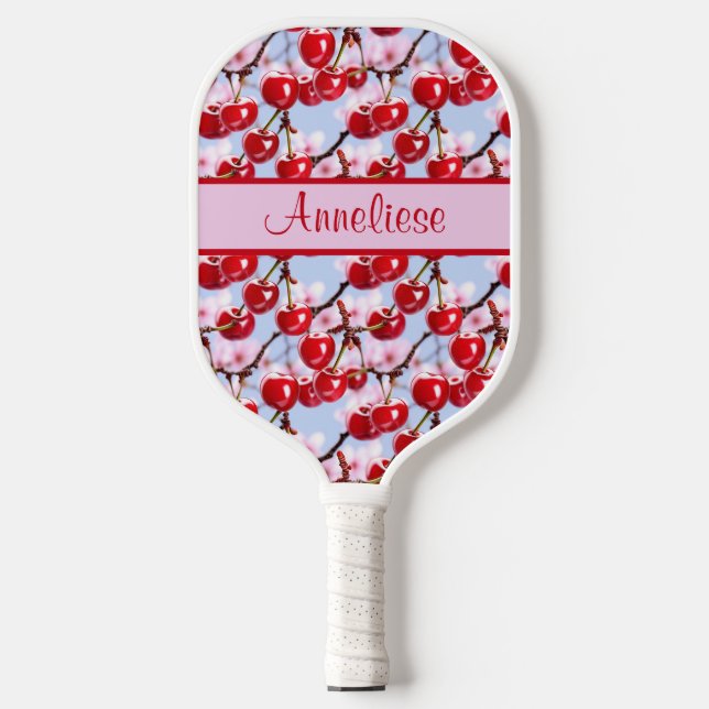 Personalised Name Cherry Blossom Pink Pickleball Paddle (Front)