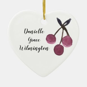 Personalised Name Cherry Christmas Ornament
