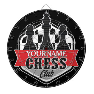 Personalised NAME Chess Player Club Checkmate Dartboard