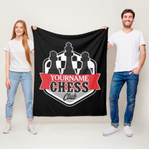 Personalised NAME Chess Player Club Checkmate Fleece Blanket