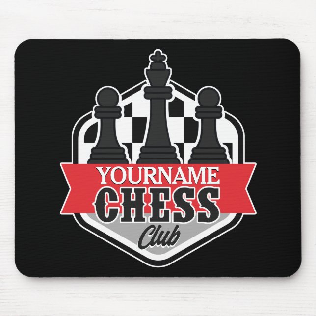 Personalised NAME Chess Player Club Checkmate  Mouse Pad (Front)