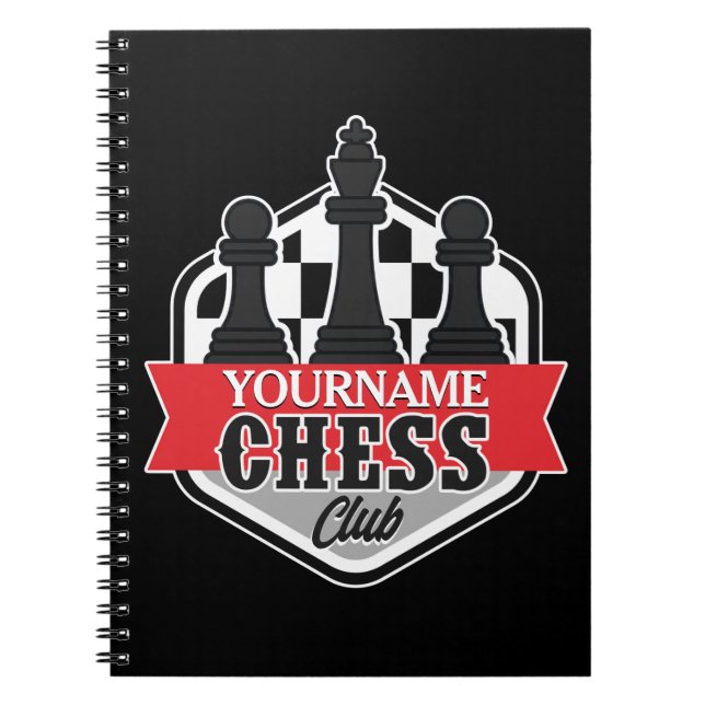 Personalised NAME Chess Player Club Checkmate Notebook (Front)