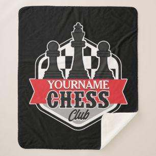 Personalised NAME Chess Player Club Checkmate Sherpa Blanket