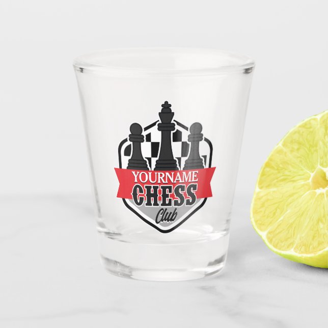 Personalised NAME Chess Player Club Checkmate   Shot Glass (Front)