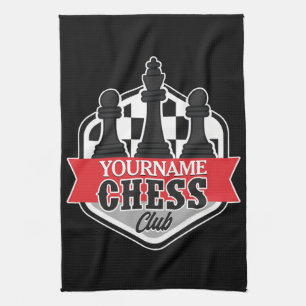 Personalised NAME Chess Player Club Checkmate Tea Towel