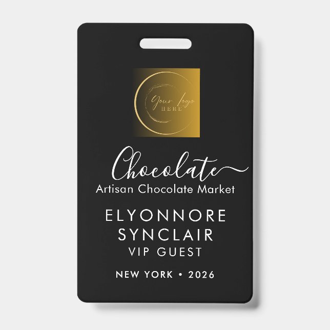 Personalised Name Chocolate Festival VIP Pass  ID Badge (Front)