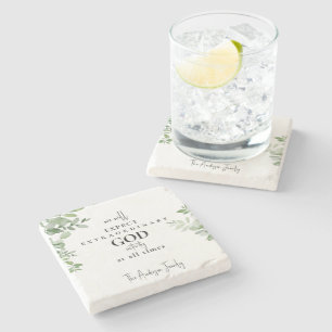 Personalised Name Christian Themed Stone Coaster