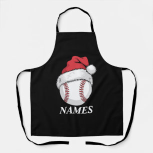 Personalised Name Christmas Baseball Santa Hat Apron