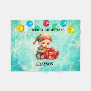 Personalised name Christmas Fleece Blanket