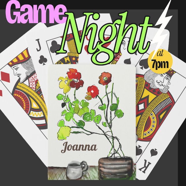 . Personalised Name Classic Art Games Playing Cards (Personalized,  Nasturtium playing cards)