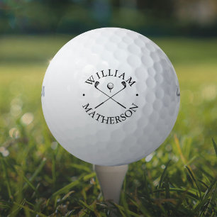 Personalised Name Classic Golf Clubs Balls
