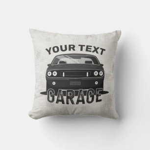 Personalised NAME Classic Muscle Car Garage Retro Cushion