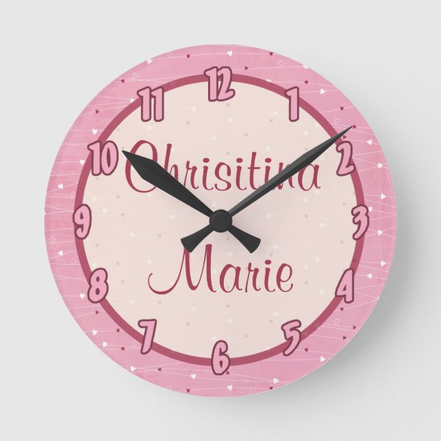 Personalised Name Clock Heart & Love (Front)