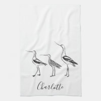 Personalised Name Coastal Shorebirds White Bird