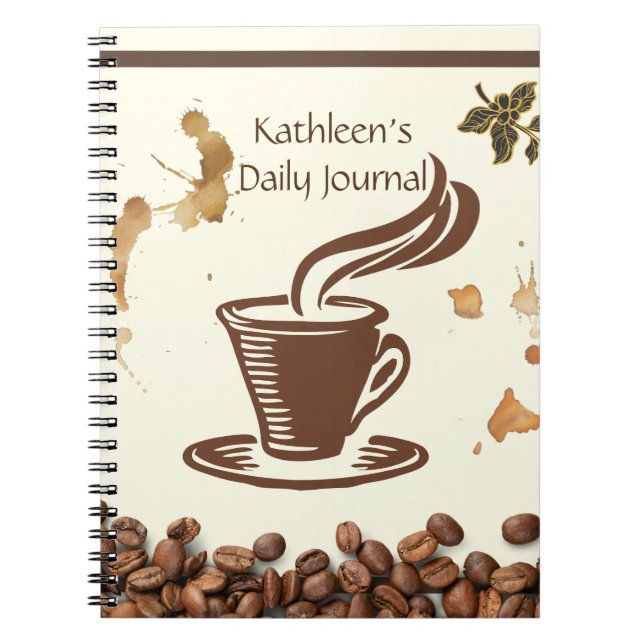 Personalised Name Coffee Daily Journal (Front)