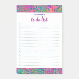 Personalised Name Colourful Abstract To Do List  Post-it Notes