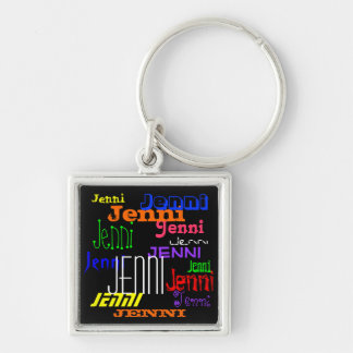 Personalised Name Colourful Collage Keychain