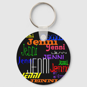 Personalised Name Colourful Collage Keychain