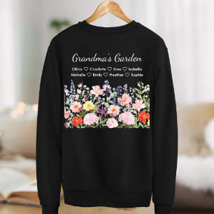 Personalised Name Colourful Grandma's Garden Sweatshirt