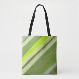 Personalised Name Colourful Lime Green Stripes Tote Bag