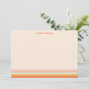 Personalised Name Colourful Stripes Retro Pastel Card
