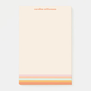 Personalised Name Colourful Stripes Retro Pastel Post-it Notes