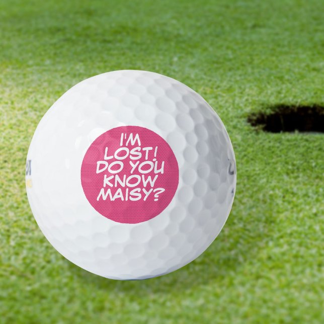 Personalised Name Comic Book Pink Lost Golf Balls (Creator Uploaded)