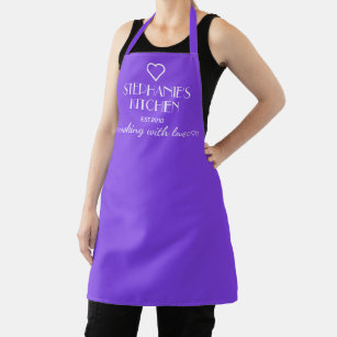 Personalised Name Cooking With Love Purple Apron