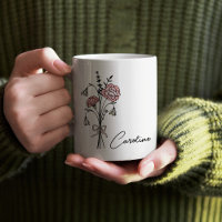 Personalised Name Coquette Birth Flower January