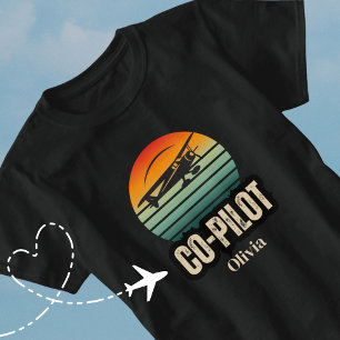 Personalised Name Couple Matching PILOT Sunset T-Shirt