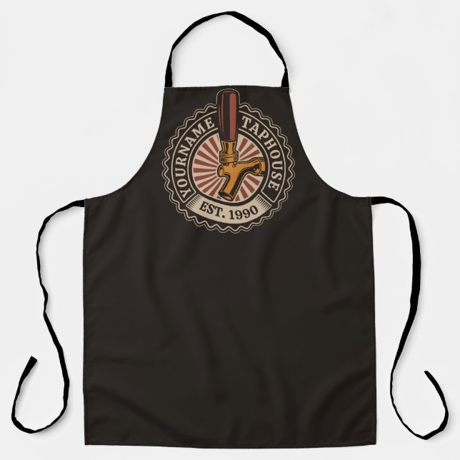 Personalised NAME Craft Beer Taphouse Brewery Bar  Apron (Front)