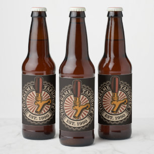 Personalised NAME Craft Beer Taphouse Brewery Bar Bottle Label