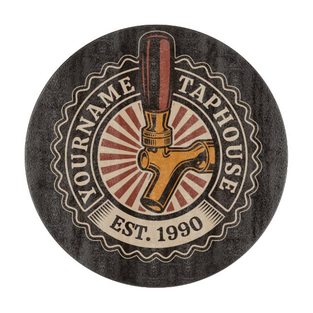 Personalised NAME Craft Beer Taphouse Brewery Bar  Cutting Board (Front)