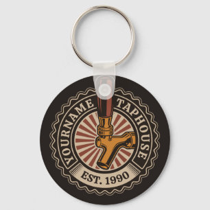 Personalised NAME Craft Beer Taphouse Brewery Bar Key Ring